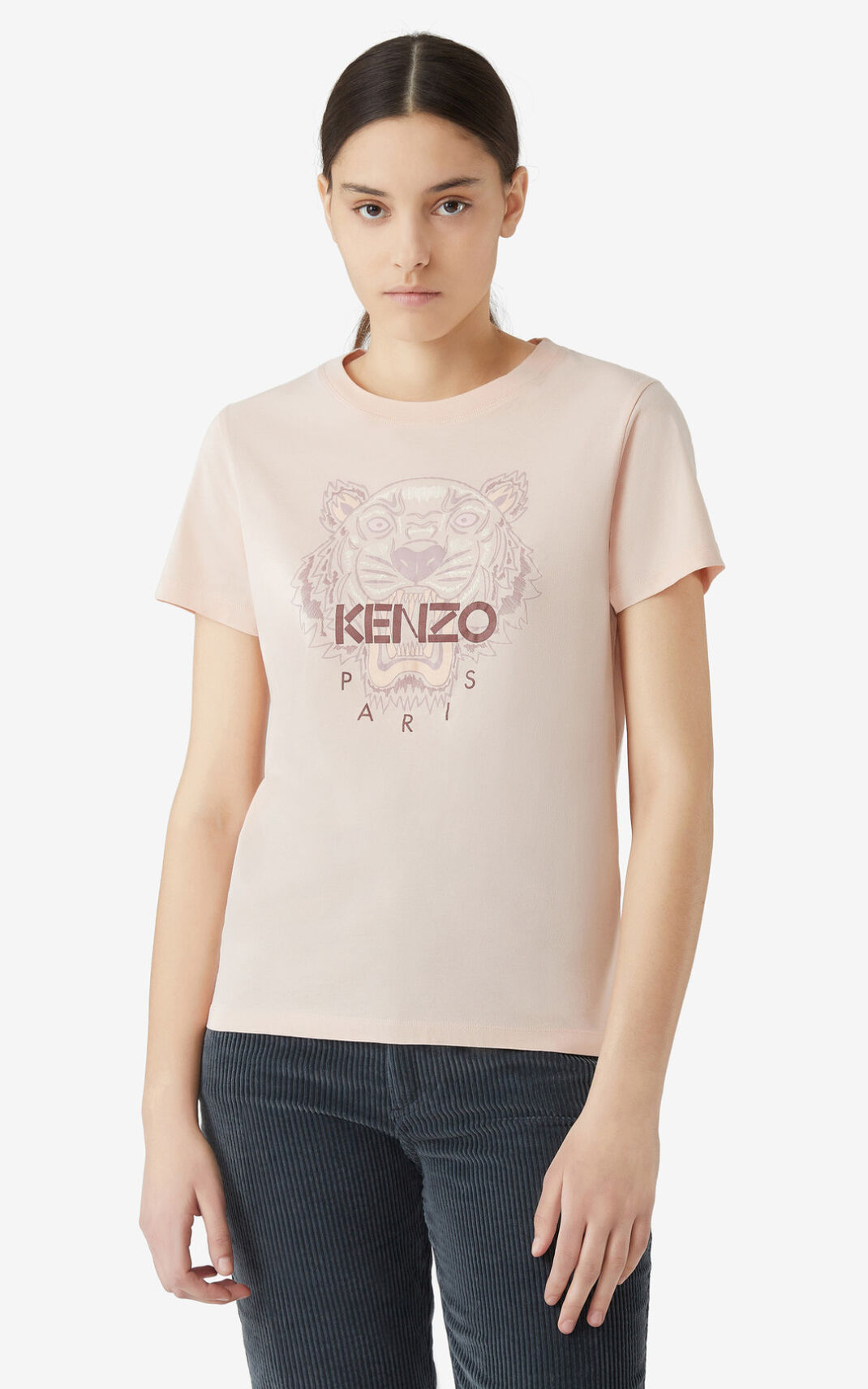 T Shirt Kenzo Femme Tiger Rose EMZAJ-8964